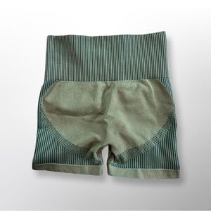Green High-Waisted Women's Scrunch Butt Shorts